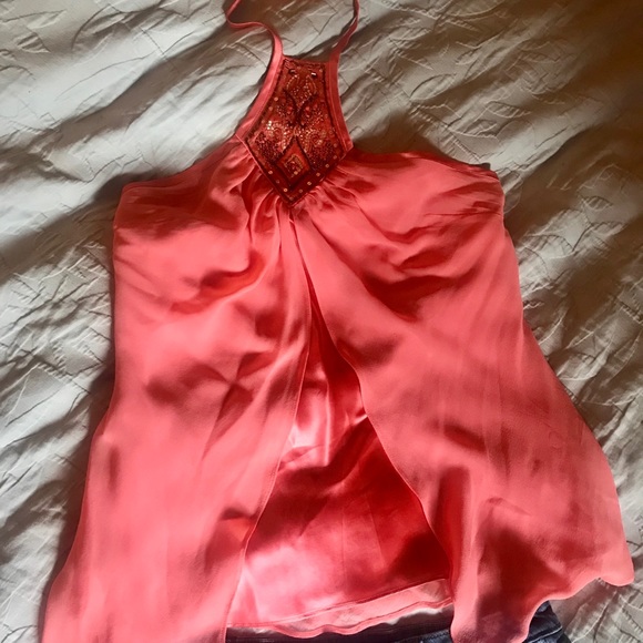 Gorgeous silk boho halter style beaded top - Picture 2 of 6